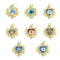 Mode Evil Eye Pendentif, laiton, Placage de couleur d'or, bijoux de mode & modèles différents pour le choix & pour femme & avec strass Environ 0.4mm, Vendu par PC