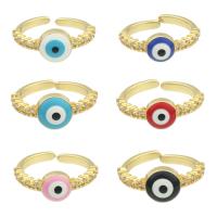 Evil Eye Jewelry Finger Ring, Brass, gold color plated, fashion jewelry & for woman 