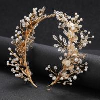 Bridal Hair Wreath, Zinc Alloy, with Crystal & Plastic Pearl, fashion jewelry & for woman 