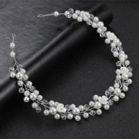 Bridal Hair Wreath, Zinc Alloy, with Shell & Crystal & Plastic Pearl, fashion jewelry & for woman 350mm [