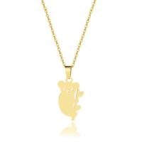 Stainless Steel Jewelry Necklace, 304 Stainless Steel, Koala, polished, fashion jewelry & for woman, golden Approx 17.72 Inch [