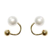 Pendiente de aleación de cinc con perlas plásticas, aleación de zinc, con Perlas plásticas, Joyería & para mujer, 10mm, Vendido por Par