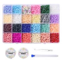 DIY Jewelry Finding Kit, Glass Seed Beads, with Plastic Box, 24 cells, mixed colors [