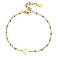 Stainless Steel Chain Bracelets, 304 Stainless Steel, with 4cm extender chain, Fish, Vacuum Ion Plating, Bohemian style & for woman & enamel Approx 16 cm [