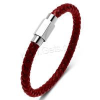 PU Leather Cord Bracelets, with 316L Stainless Steel & Unisex 6mm 