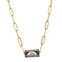 Stainless Steel Jewelry Necklace, 304 Stainless Steel, with 5cm extender chain, Vacuum Ion Plating, Bohemian style & for woman & enamel Approx 45 cm [