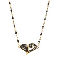 Stainless Steel Jewelry Necklace, 304 Stainless Steel, with 5cm extender chain, Heart, Vacuum Ion Plating, Bohemian style & for woman & enamel Approx 45 cm 