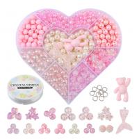 DIY Jewelry Finding Kit, Resin, with Elastic Thread & ABS Plastic & Iron & Acrylic, Heart Approx 