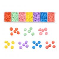 Mixed Glass Seed Beads, with Plastic Box, Round, DIY & 7 cells, mixed colors Approx [