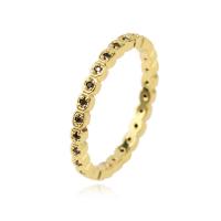 Cubic Zirconia Micro Pave Brass Finger Ring, 18K gold plated & micro pave cubic zirconia & for woman 2mm, US Ring [