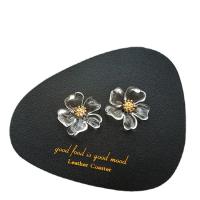 clou d'oreille acrylique, avec perle de plastique & alliage de zinc, fleur, bijoux de mode & styles différents pour le choix & pour femme, Vendu par paire[