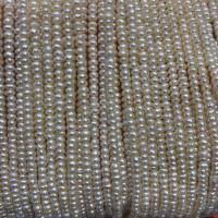 Naturales agua dulce perlas sueltas, Perlas cultivadas de agua dulce, Bricolaje, Blanco, 3mm, longitud:aproximado 15 Inch, Vendido por Sarta