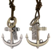 Cowhide Jewelry Necklace, with Iron & Zinc Alloy, handmade, fashion jewelry & Unisex cm [