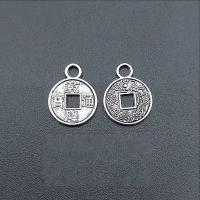 Zinc Alloy Jewelry Pendants, Flat Round, antique silver color plated, vintage & DIY & hollow Approx [