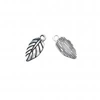 Zinc Alloy Leaf Pendants, antique silver color plated, vintage & DIY Approx [