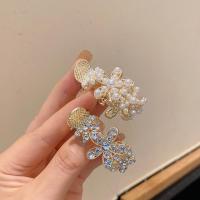 Hair Claw Clips, Zinc Alloy, with Plastic Pearl & for woman & with rhinestone 