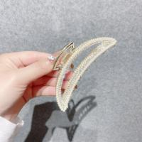Hair Claw Clips, Zinc Alloy, with Plastic Pearl & for woman & with rhinestone, 115mm [