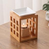 Porcelain Aromatherapy Essential Oil Diffuser, with Phyllostachys Pubescens, Carved, for home and office & durable  [
