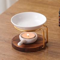 Porcelain Aromatherapy Essential Oil Diffuser, with Wood & Iron, handmade, for home and office & durable [
