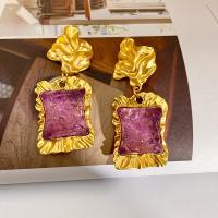 Kristall Tropfen Ohrring, Zinklegierung, mit Kristall, vergoldet, Modeschmuck & für Frau, goldfarben, 62mm, verkauft von Paar[