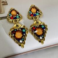 Lampwork Drop Earring, Zinc Alloy, with Lampwork, fashion jewelry & for woman & with rhinestone, 80mm 