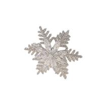 Cubic Zirconia Brooch, Brass, Snowflake, Vacuum Ion Plating, fashion jewelry & micro pave cubic zirconia 31mm 