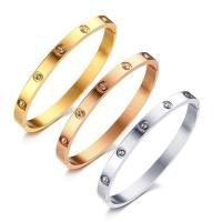 bracelet en alliage zinc à stras ,, alliage de zinc, beignet, Placage, pour femme & avec strass, plus de couleurs à choisir, 6mm, Diamètre inté Environ Vendu par PC