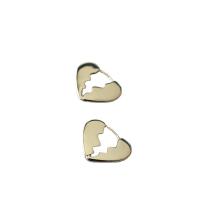 Brass Drop Earring, Heart, platinum color plated, for woman 