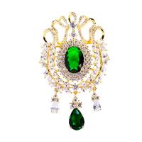 Cubic Zirconia Brooch, Brass, plated, fashion jewelry & micro pave cubic zirconia & for woman 