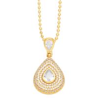 Cubic Zircon Micro Pave Brass Necklace, with 5cm extender chain, plated, micro pave cubic zirconia cm 
