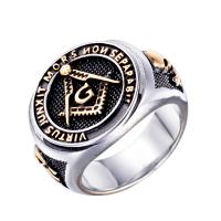 Titanium Steel Finger Ring, plated, freemason jewelry & Unisex 19mm, US Ring 