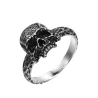 Titanium Steel Finger Ring, Skull, punk style & for man, original color, 11mm, US Ring 