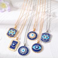 Evil Eye Jewelry Necklace, Zinc Alloy, with 2inch extender chain, plated, Unisex & enamel Approx 19.7 Inch 