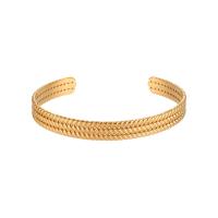 Stainless Steel Cuff Bangle, 316L Stainless Steel, real gold plated, adjustable & for woman 