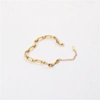 Stainless Steel Chain Bracelets, 304 Stainless Steel, with 2inch extender chain, 18K gold plated, fashion jewelry & for woman Approx 6.9 Inch 