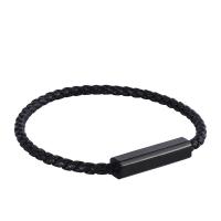 PU Leather Cord Bracelets, with Titanium Steel, fashion jewelry & Unisex Approx 8.5 Inch 