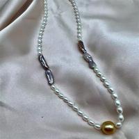 Collier de perles d'eau douce naturelles, perle d'eau douce cultivée, bijoux de mode & pour femme, 3-4mm Environ 17 pouce, Vendu par PC