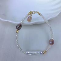 Perlen Armbänder, Natürliche kultivierte Süßwasserperlen, Modeschmuck & für Frau, weiß, 3-4mm, Länge:ca. 7 ZollInch, verkauft von PC