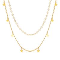 Kristall Zinklegierung Halskette, mit Kristall, goldfarben plattiert, Modeschmuck & verschiedene Stile für Wahl & für Frau, goldfarben, verkauft von PC[