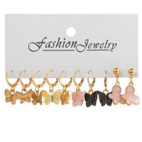 Acrylic Drop Earring, Zinc Alloy, with Acrylic, gold color plated, 5 pieces & fashion jewelry & for woman & enamel, 25mm 