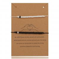 Glass Seed Beads Bracelets, Seedbead, with Wax Cord, handmade, 2 pieces & fashion jewelry & for woman 