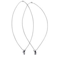 Paar Zink Legierung Halskette , Zinklegierung, mit Magnet, plattiert, 2 Stück & Modeschmuck & für Frau & Emaille, zwei verschiedenfarbige, Länge:64 cm, verkauft von setzen