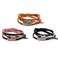 Cowhide Bracelets, with Velveteen & Zinc Alloy, fashion jewelry & Unisex 5mm .5 cm 