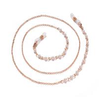 Zinc Alloy Mask Chain Holder, with Plastic Pearl, high quality plated, anti-skidding & multifunctional Approx 75 cm [