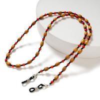 Wood Glasses Chain, with Glass Beads, anti-skidding & multifunctional Approx 72 cm 