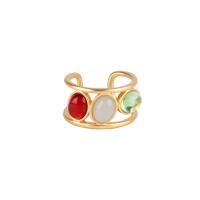 Lampwork Finger Ring, Zinc Alloy, with Lampwork, fashion jewelry & for woman [