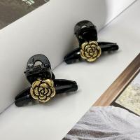 Hair Claw Clips, Plastic, with Zinc Alloy, handmade, fashion jewelry & for woman, black, 42mm 