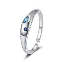Латунное кольцо с стразами, Латунь, покрытый платиной, ювелирные изделия моды & Женский & со стразами, 4mm, продается PC