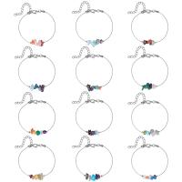 Gemstone Bracelets, with Brass, 12 Signs of the Zodiac, platinum color plated, for woman Approx 16-22 cm 