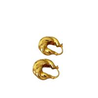 Messing Tropfen Ohrring, goldfarben plattiert, für Frau, 20mm, verkauft von Paar